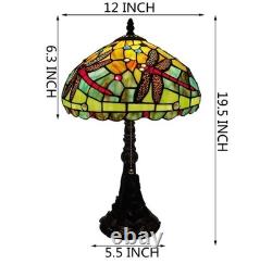 Tiffany Table Lamp Stained Glass Lamp 12X12X19 Inch Antique Reading Light, BEST