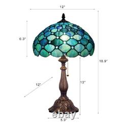Tiffany Table Lamp Stained Glass Lamp 12x12x19 Inch Antique Reading Lamp sea Bl