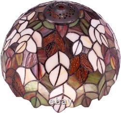 Tiffany Table Lamp Stained Glass Style Maple Leaf Bedside Lamp Desk Reading Ligh