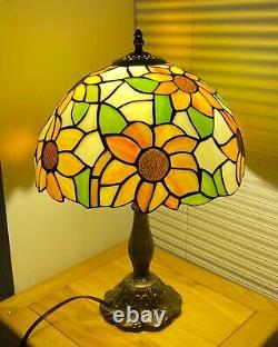 Tiffany Table Lamp Sunflower Stained Glass Style Reading Desk Lamp Light New
