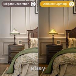 Tiffany Table Lamp, Vintage Style Desk Lamp with Stained Glass Shade, Mid Cen