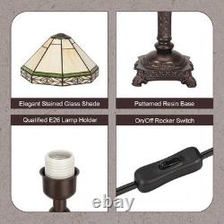 Tiffany Table Lamp, Vintage Style Desk Lamp with Stained Glass Shade, Mid Cen