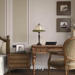 Tiffany Table Lamp, Vintage Style Desk Lamp with Stained Glass Shade, Mid Cen