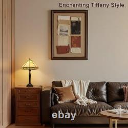 Tiffany Table Lamp, Vintage Style Desk Lamp with Stained Glass Shade, Mid Cen