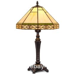 Tiffany Table Lamp, Vintage Style Desk Lamp with Stained Glass Shade, Mid Cen