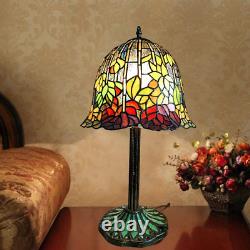 Tiffany Table Lamp for Living Room, Rose Flower Stained Glass Lamp Shade for Beds