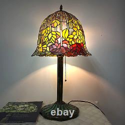 Tiffany Table Lamp for Living Room, Rose Flower Stained Glass Lamp Shade for Beds