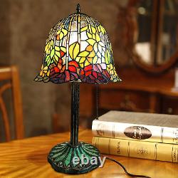 Tiffany Table Lamp for Living Room, Rose Flower Stained Glass Lamp Shade for Beds