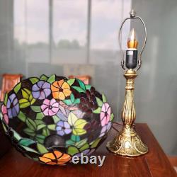 Tiffany Table Lamp for Living Room Stained Glass Grape Rose Hand-Made Table Lamp