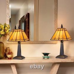 Tiffany Table Lamps Small Handmade Stained Glass Accent Table Light Mission Styl