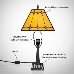 Tiffany Table Lamps Small Handmade Stained Glass Accent Table Light Mission Styl