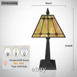Tiffany Table Lamps Small Handmade Stained Glass Accent Table Light Mission Styl