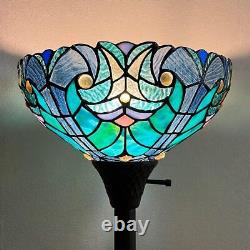 Tiffany Torchiere Floor Lamp, Stained Glass Lamp Shade