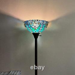 Tiffany Torchiere Floor Lamp, Stained Glass Lamp Shade