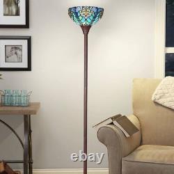 Tiffany Torchiere Floor Lamp, Stained Glass Lamp Shade