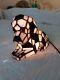 Tiffany Vintage Stained Glass Table Top Puppy Dog Lamp