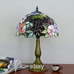 Tiffany Victorian Style Accent Tabl Lamp Stained Glass Vintage Shade Light Desk