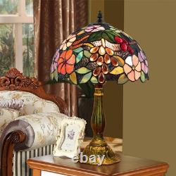 Tiffany Victorian Style Accent Tabl Lamp Stained Glass Vintage Shade Light Desk