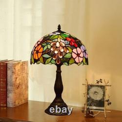 Tiffany Victorian Style Accent Tabl Lamp Stained Glass Vintage Shade Light Desk