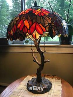 Tiffany Victorian Style Branch Stained Glass Lampshade Table Lamp Mosaic Reading