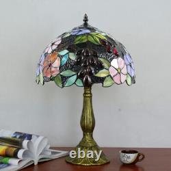 Tiffany Victorian Style Table Stained Glass Vintage Shade Light Desk Accent Lamp