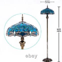 Tiffany Vintage Floor Lamp Dragonfly Tall Standing Lamp Stained Glass Pole Lamp