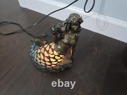 Tiffany Vintage Mermaid Stained Glass Lamp