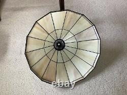 Tiffany Vintage Style 23 Mission 2 Light Table Lamp Cream Beige Stained Glass