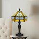 Tiffany Yellow Hexagon Table Lamp Stained Glass Shade Antique Style Bulb E27 Uk