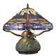 Tiffany Dragonfly 14 In. Bronze Table Lamp With Mosaic Base Stained Glass Desk