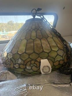 Tiffany era / style hanging lamp Duffner & Kimberly Stained Glass