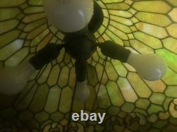 Tiffany era / style hanging lamp Duffner & Kimberly Stained Glass