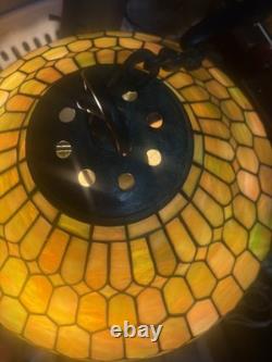 Tiffany era / style hanging lamp Duffner & Kimberly Stained Glass