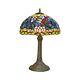 Tiffany Lamp Stained Glass Table Lamp Dragonfly Style Pink Lotus Flower Blue