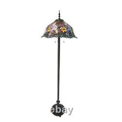 Tiffany-style 3 Bulb Roses Floor Lamp 20 Shade Base Antique Bronze Finish