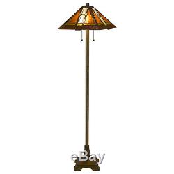 Tiffany-style Aztec Mission Floor Lamp 16 Shade