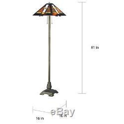 Tiffany-style Aztec Mission Floor Lamp 16 Shade