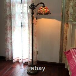 Tiffany-style Floor Lamp Victorian Reading Light 12 Shade BERTRAM