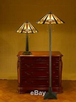 Tiffany-style Hex Mission Lamp Set 16 Shade