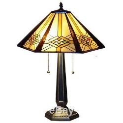 Tiffany-style Hex Mission Lamp Set 16 Shade