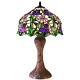 Tiffany-style Iris Table Lamp Purple Pink Green 660 Hand Cut Stained Glass Decor