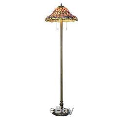 Tiffany-style Peacock Floor Lamp 18 Shade