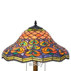 Tiffany-style Peacock Floor Lamp 18 Shade