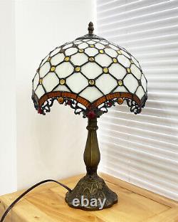Tiffany style Stained Glass Bedside Desk lamp Vintage Shade Table Lamp 18 Tall