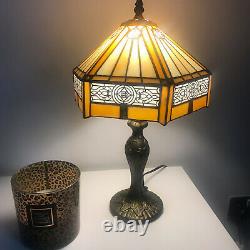 Tiffany style Stained Glass Hexagon Lamp Shade Beautiful Hand Crafted light UK