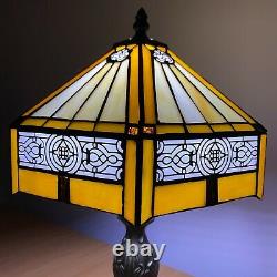 Tiffany style Stained Glass Hexagon Lamp Shade Beautiful Hand Crafted light UK