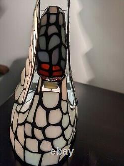Tiffany-style Stained Glass Swan Table Lamp Night Light WORKS