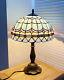 Tiffany Style Table Lamp Sea Blue Stained Glass Desk Light Bedside Lamp 18 Tall