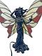 Tiffany Style Butterfly Wings Sculptured Fairy Holding A Bird Lamp