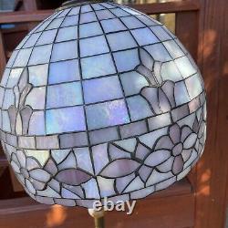 Tiffany style stained glass floor Cast Metal. Onyx. Lamp Broken Shade